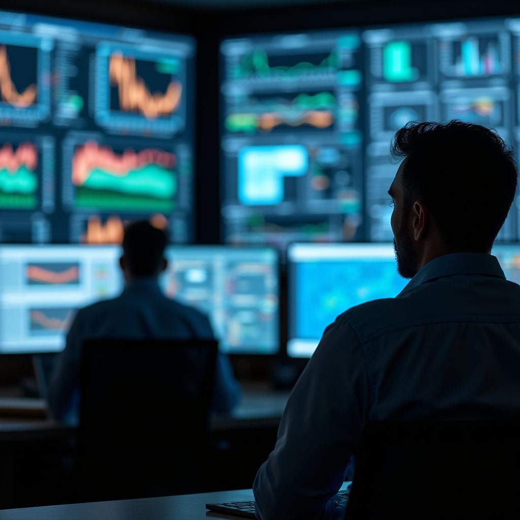 Analista monitoreando datos de producción en tiempo real